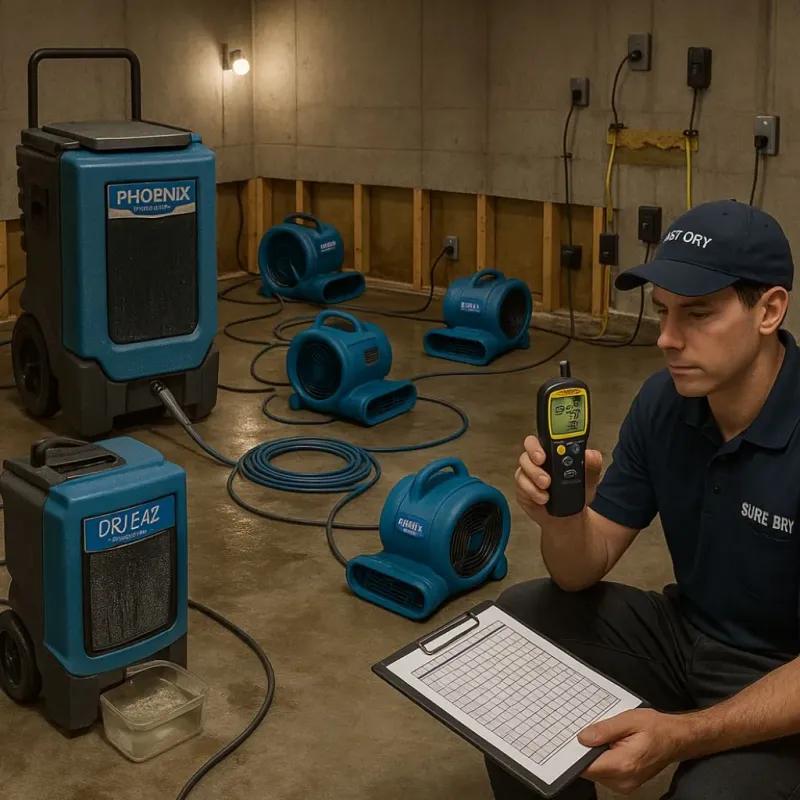 Structural Drying and Dehumidification process in Nicholson, MS